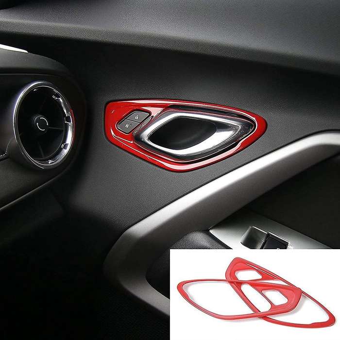 Door Interior Grab Handle Cover for Chevrolet Camaro 2017-2021, Red