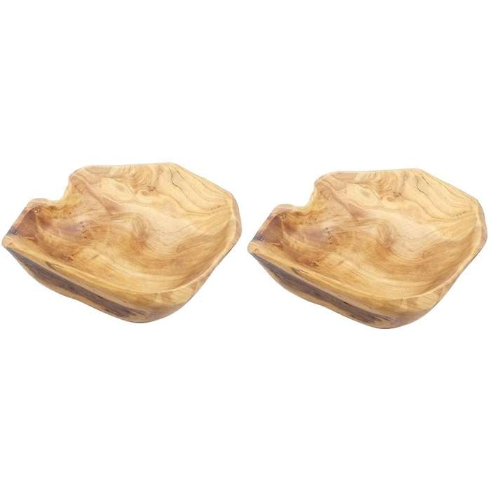 Wooden Fruit Salad Serving Bowl Hand-carved Root Bowls 25-29cm