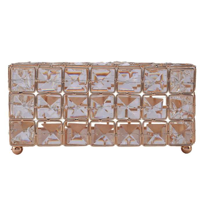 Style Metal Crystal Tissue Box Removable Tissue Tissue Napkin Holder