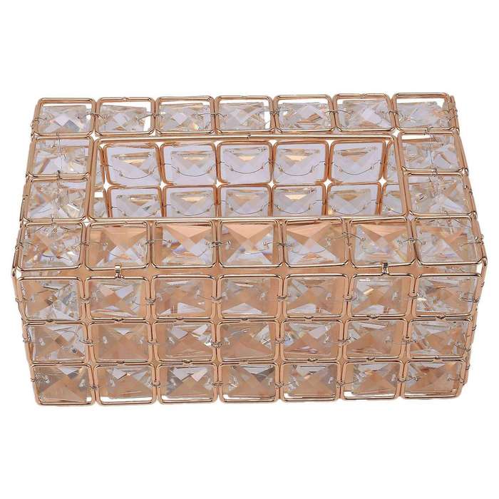 Style Metal Crystal Tissue Box Removable Tissue Tissue Napkin Holder