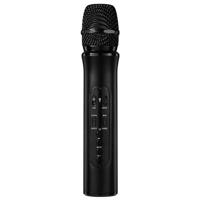 Bluetooth Karaoke Mic Dual Speake for Pc Iphone Android Black