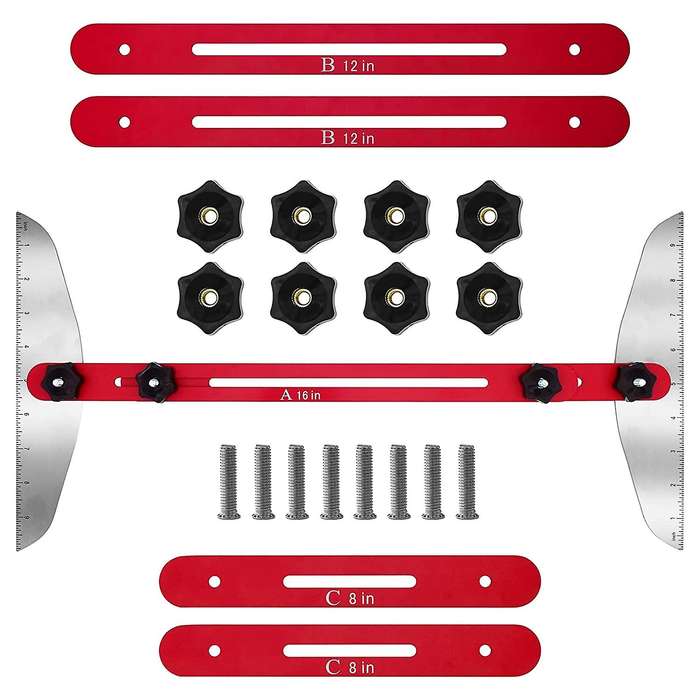 Stair Tread Template Tool, Stair Measurement and Scribing Tool,red