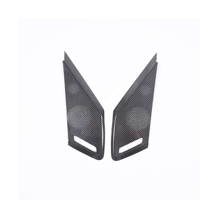 Car Horn Cover Accessories for C8 2020-2023 Dry Carbon Fiber Interior Side Door Horn Frame Cover Tr