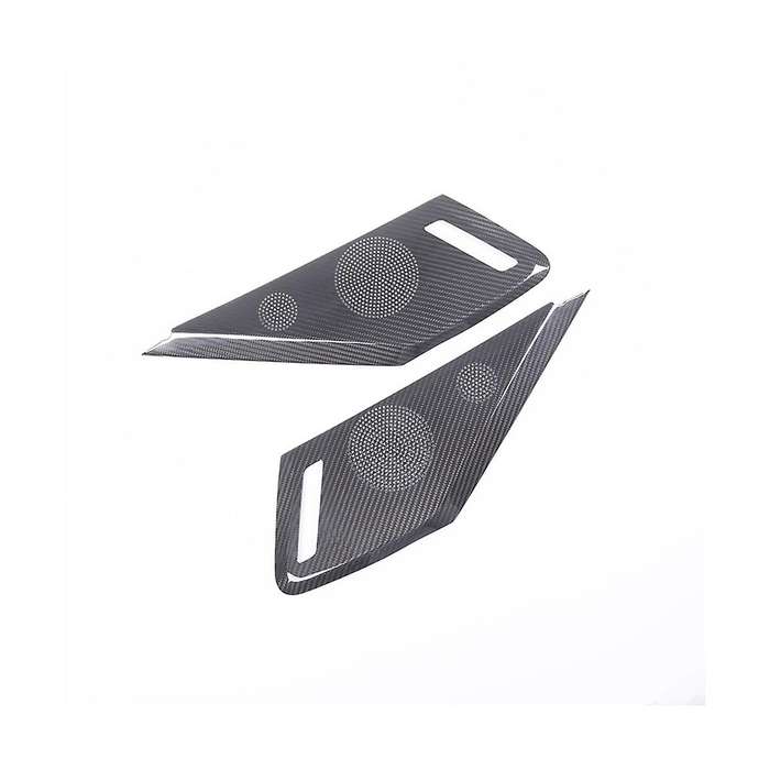 Car Horn Cover Accessories for C8 2020-2023 Dry Carbon Fiber Interior Side Door Horn Frame Cover Tr