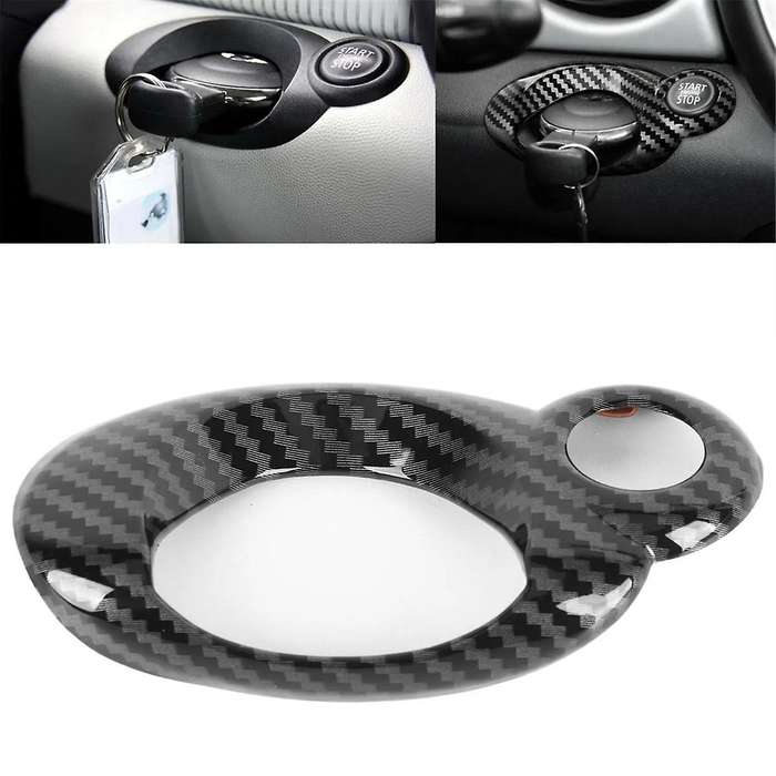 Car Ignition Switch Key Start Trim Sticker Carbon Fiber Pattern Interior for R54 R56