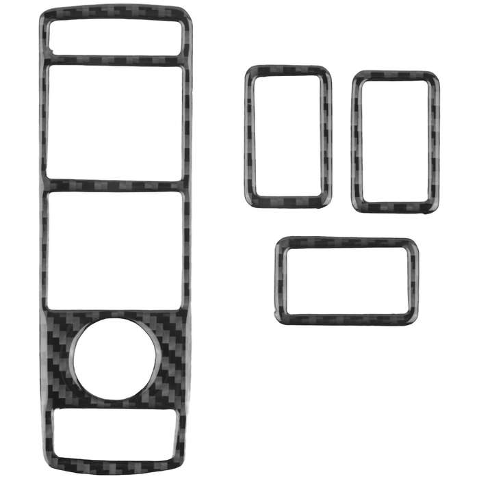 Car Inner Carbon Fiber Window Lift Button Frame Trim for - W204 W212 A//E Class GLA ML