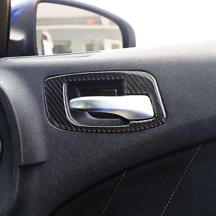 Car Inner Door Handle Bowl Trim Decor Cover Carbon Fiber for Charger 300C 2011-2020 ,Black