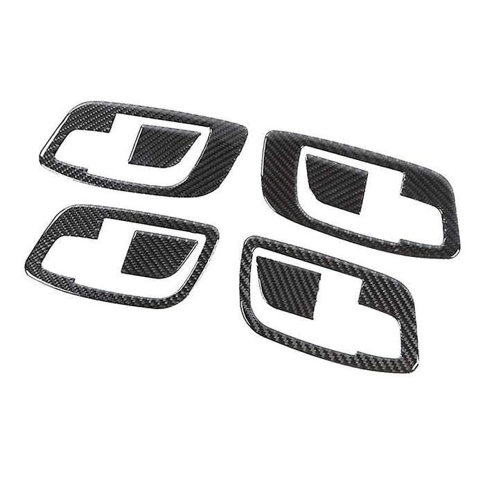 Car Inner Door Handle Bowl Trim Decor Cover Carbon Fiber for Charger 300C 2011-2020 ,Black