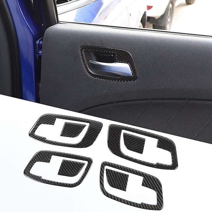 Car Inner Door Handle Bowl Trim Decor Cover Carbon Fiber for Charger 300C 2011-2020 ,Black