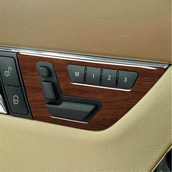 Car Inner Door Seat Adjustment Switch Cover Trim Wood Grain for C Class W204 2007-2013