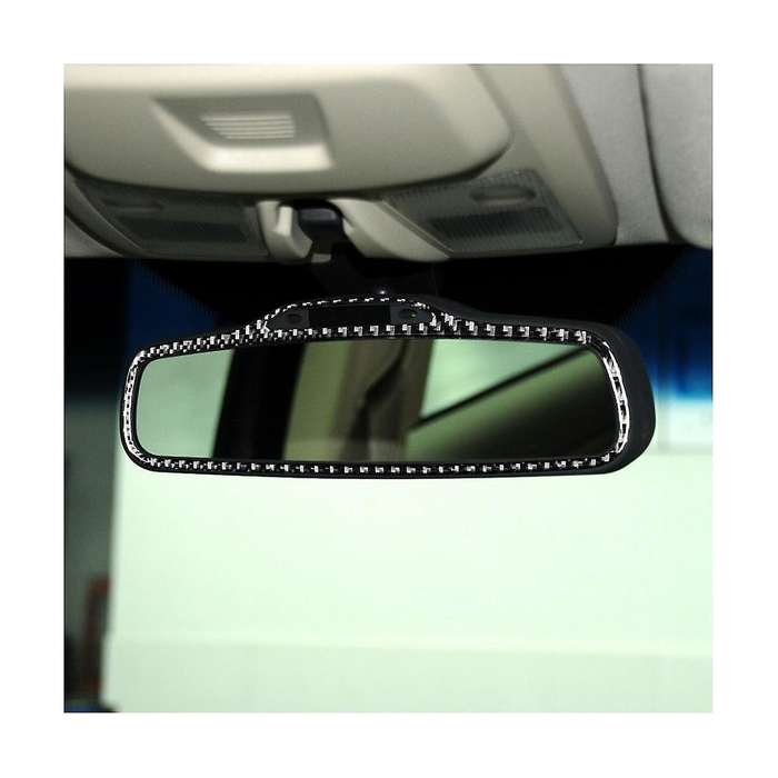 Car Inner Rearview Mirror Frame Cover Trim Decorative Sticker Carbon Fiber for Xc90 2003-2014 Acces