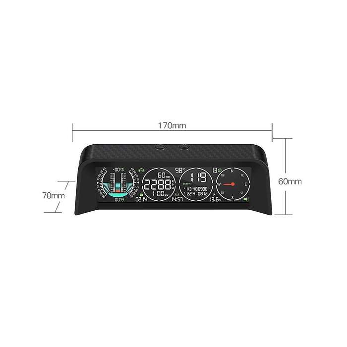 Car Intelligent Head-up Display Gps Obd Gradient Meter Car Digital Speedometer Intelligent Tilt Met