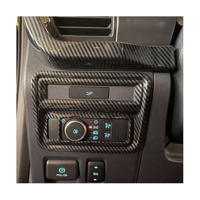 Car Interior Carbon Fiber Headlight Adjustment Switch Decoration Cover Trim for 2021 2022 2023