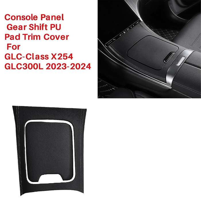 Car Interior Center Control Panel PU Pad Decorative Cover for GLC-Class X254 GLC300L 2023-2024,Black