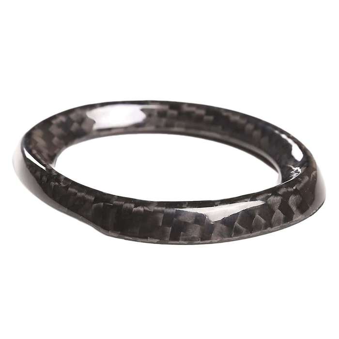 Car Interior Dashboard Clock Cover Decoration Frame Real Carbon Fiber Modified Sticker for 2014-2021