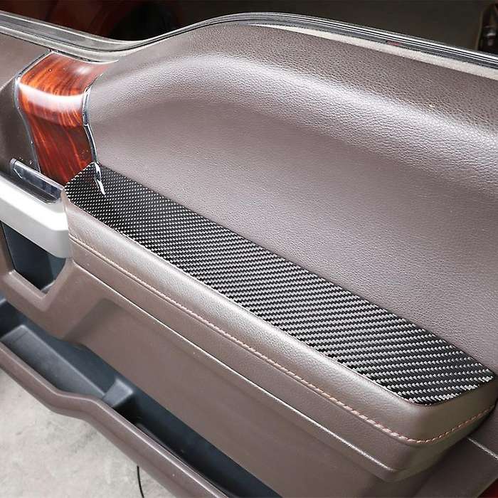 Car Interior Door Armrest Decoration Trim Cover Accessories for 2015-2020, Carbon Fiber
