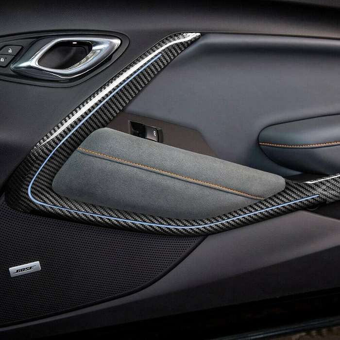 Car Interior Door Decoration Cover Trim Stickers for 2016-2020 Accessories, ABS Carbon Fiber