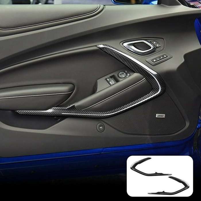 Car Interior Door Decoration Cover Trim Stickers for 2016-2020 Accessories, ABS Carbon Fiber