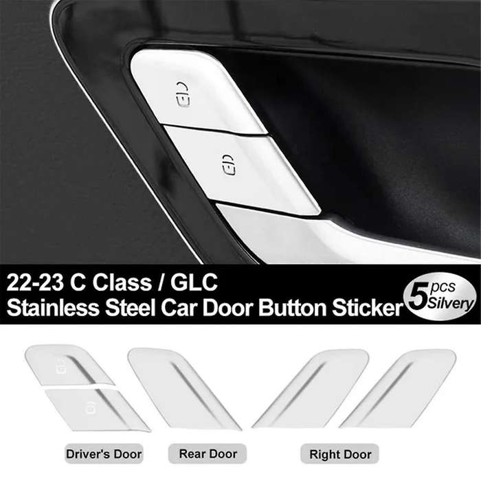 Car Interior Door Lock Button Switch Trim Sticker for C E GLC-Class W206 C200 C260 C300 W214 X254 22