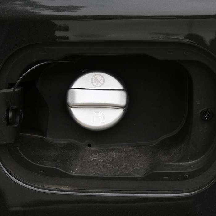 Car Interior Gas Fuel Tank Cover Cap for 2017-2021 Accessories Aluminum Alloy (Silver)