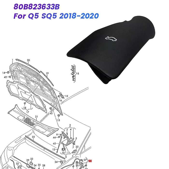 Car Interior Hood Release Lever Handle 80B823633B for Q5 SQ5 2018-2020 Bonnet Opening Handle 1149283