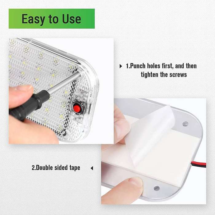 Car Interior Lighting LED Car Interior Lighting 48LEDs 12V - 85V White Lamp with ON / OFF Switch for