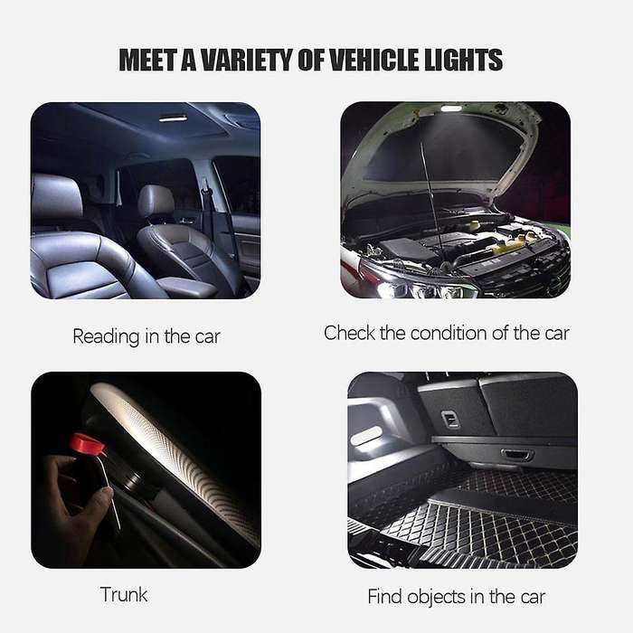 Car Interior Reading Light Rechargeable USB Magnetic Night Light RGB 24 Color Remote Atmosphere LED