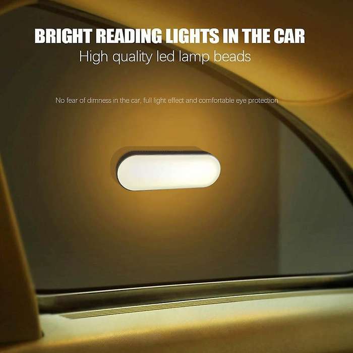 Car Interior Reading Light Rechargeable USB Magnetic Night Light RGB 24 Color Remote Atmosphere LED