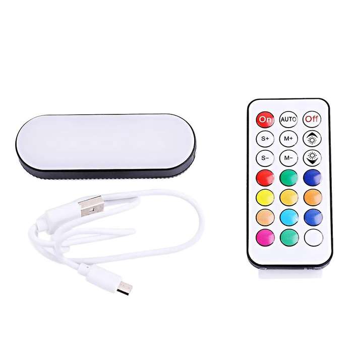 Car Interior Reading Light Rechargeable USB Magnetic Night Light RGB 24 Color Remote Atmosphere LED