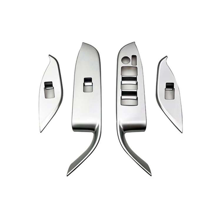 Car Interior Silver Door Armrest Panel Window Glass Lift Button Switch Cover Trim for Noah/ Voxy 90