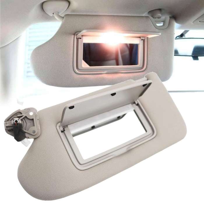Car Interior Sun Visor Shade LH Left Driver Side Beige for Altima 2013 - 2018 96401-3TA2A with Lamp