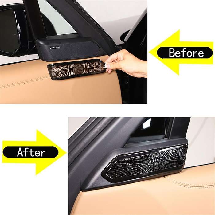 Car Interior Trim Door A-Pillar Tweeter Audio Speaker Cover Decorate Sticker for Range L460 2023 Bla