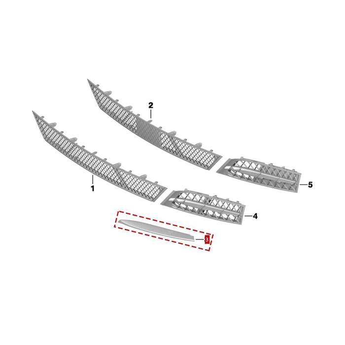 Car L&r Front Bumper Side Grille Cover Trim Fit for 5' F07 535/550 Gt 2010-2013 51117172369 5111717