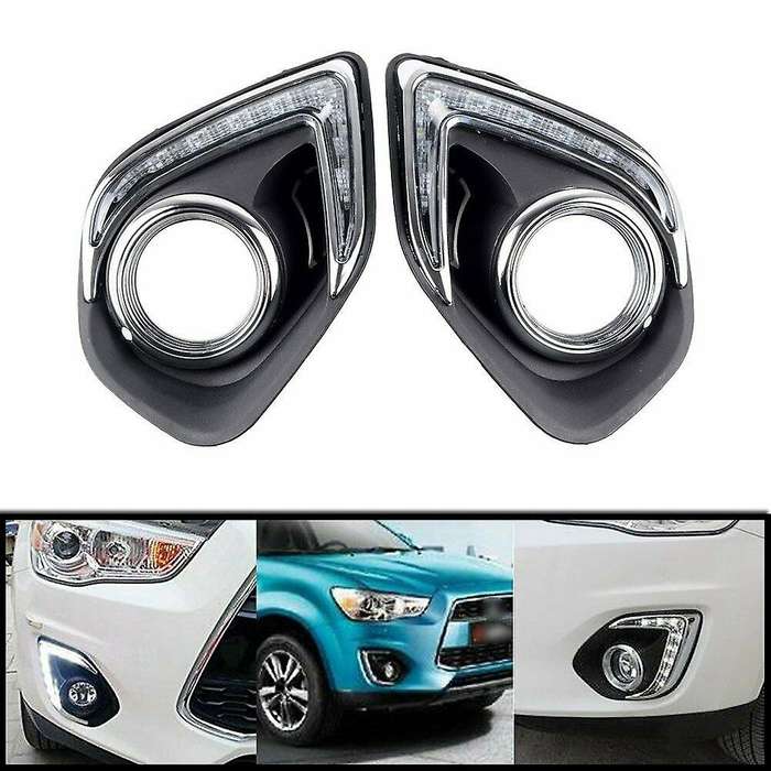 Car Led Drl Daytime Running Lights Daylight Waterproof Fog Head Light Lamp for Mitsubishi Asx 2013