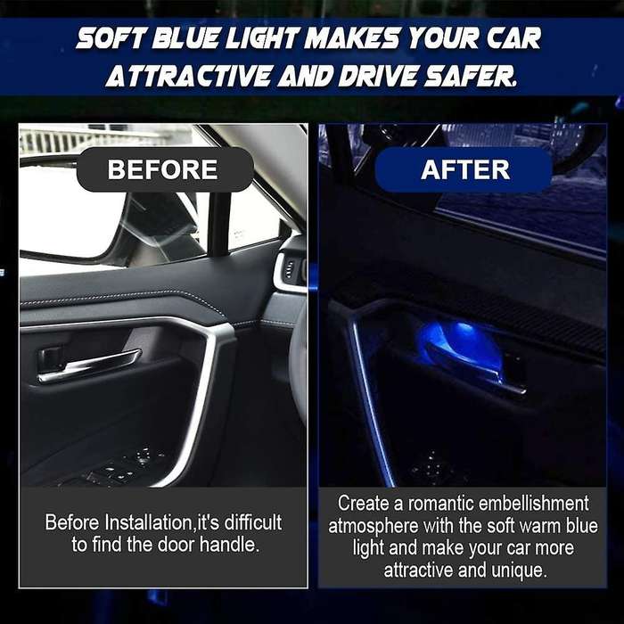 Car LED Light Inner Door Handle Bowl Mood Lighting Decorative Car Lamp for 2019-2020