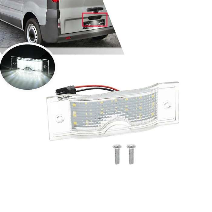 Car LED Number License Plate Light Lamp White 8200434687 for Opel Movano Master Traffic MK2 Tail Lam