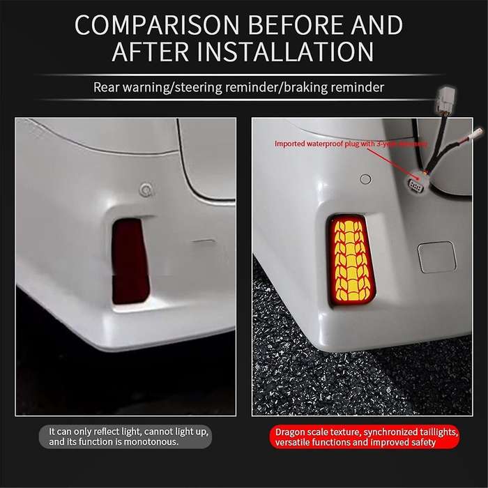 Car LED Rear Bumper Fog Lights Brake Lights Dynamic Turn Signal Lights for ALPHARD/VELLFIRE 30 Serie