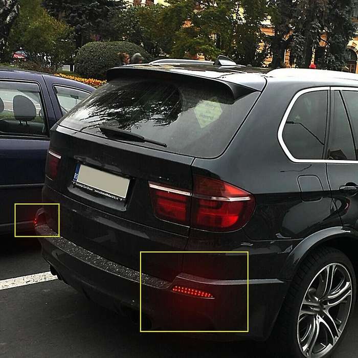 Car LED Rear Bumper Reflector Light Black Smoked Lens for E70 X5 2006-2013 63147158949 63217158950