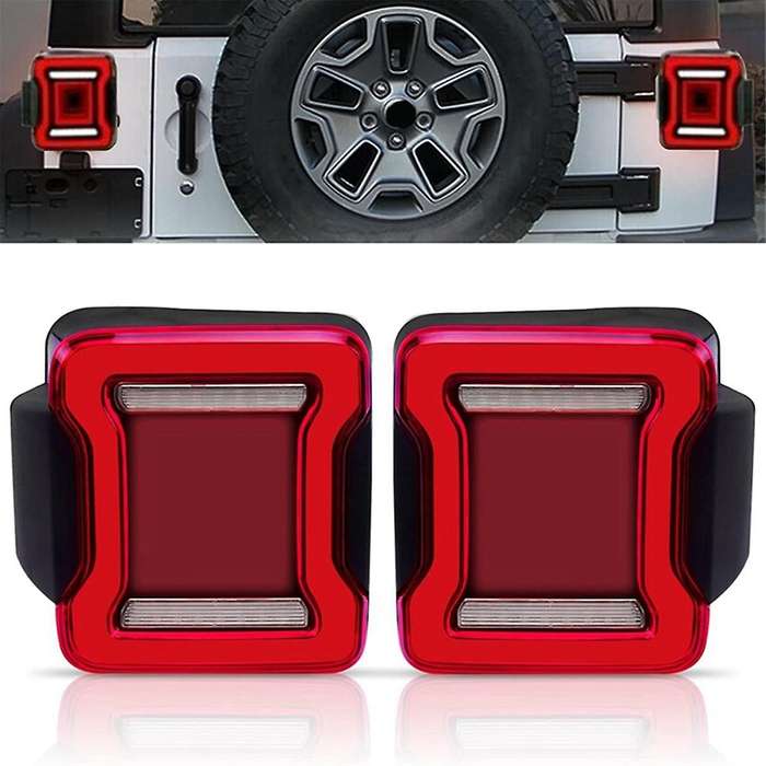 Car LED Rear Tail Lights Brake Reverse Turn Signal Side Marker Light for Wrangler JK 2007-2017 US Ve