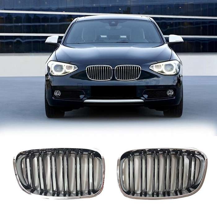 Car Left & Right Front Bumper Kidney Grille for  1-Series F20 2012-2014