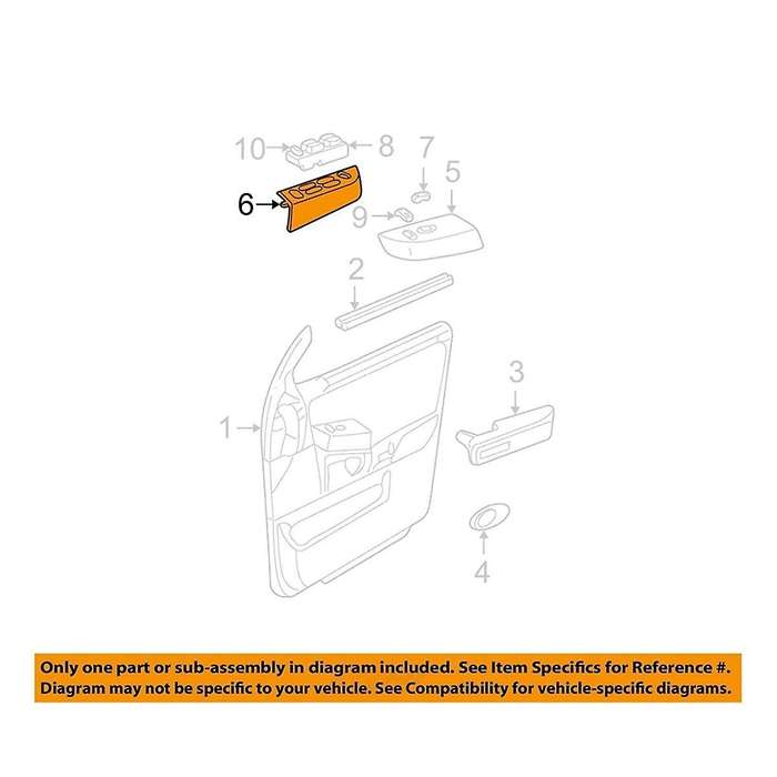 Car Left Driver Side Window Glass Lift Switch Trim Panel Cover 6L1Z-14525- for Expedition 2003-2006