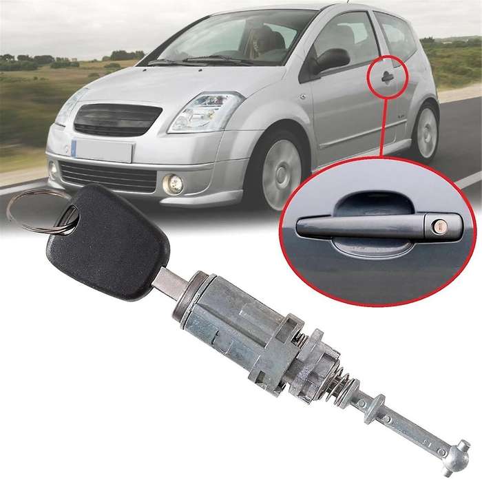 Car Left Front Door Cylinder Lock with Key Kit for C2 C3 2002-2010 Accessories 9170T9 9170.T9