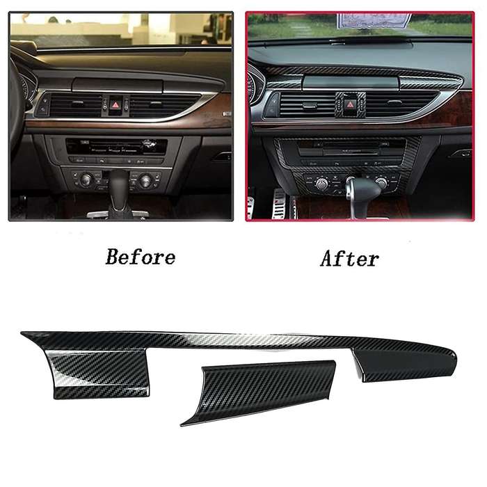 Car LHD Console Navigation Panel Decorative Cover Trim for A6 C7 2012-2018