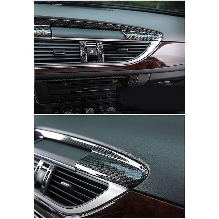 Car LHD Console Navigation Panel Decorative Cover Trim for A6 C7 2012-2018