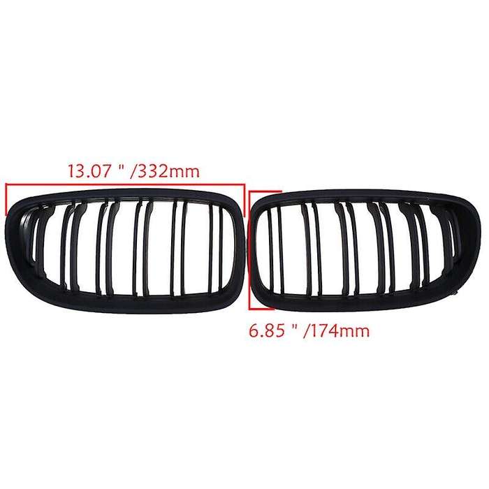Car Matte Black Double Slat Front Kidney Grille Grill for- 3 Series E90 E91 2009 2010 2011