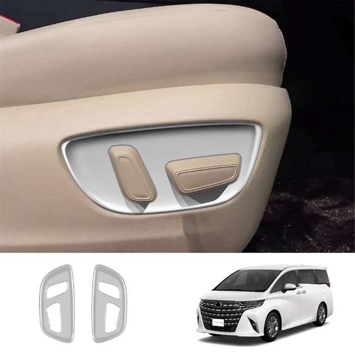 Car Matt Silver Electric Seat Button Panel Frame Interior Trim Accessories for Alphard/Vellfire 40 S