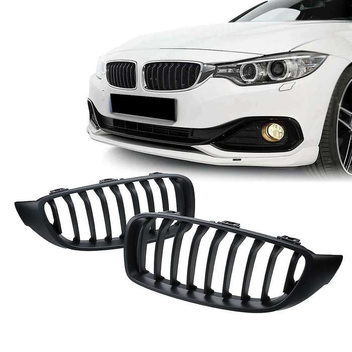 Car Matte Black Front Bumper Kidney Grille for- F32 F33 F36 420I 428I 435I 14-16