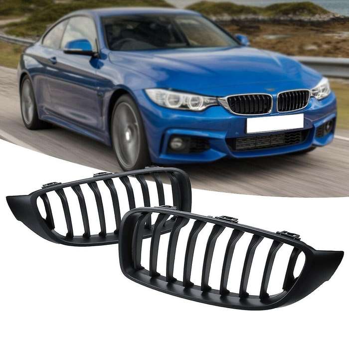 Car Matte Black Front Bumper Kidney Grille for- F32 F33 F36 420I 428I 435I 14-16