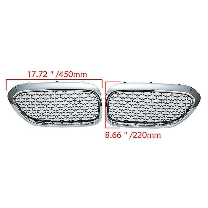 Car Mesh Front Kidney Grille Grill Fit for  5 Series G30/G38 2017-19 Silver
