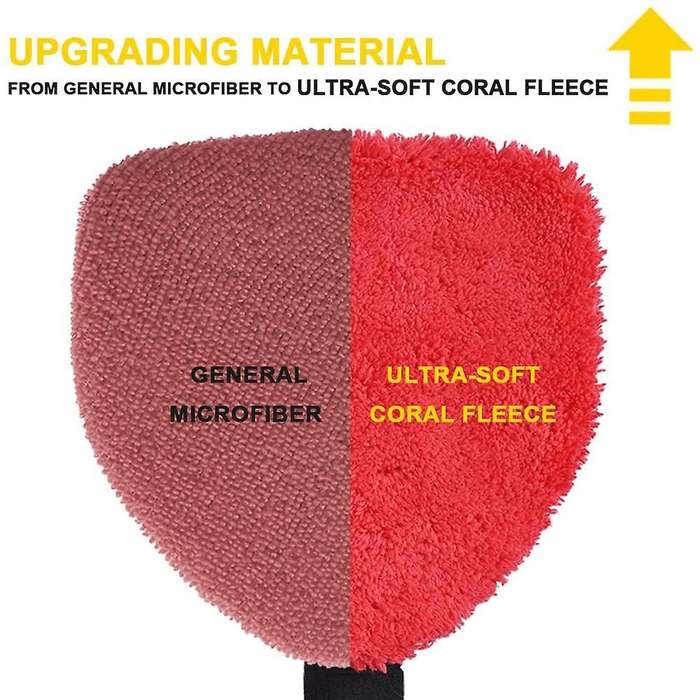 Car Microfiber Cloths for Windshield Cleaning Tool, Coral Fleece Replaceable Thickened Glass Cleanin